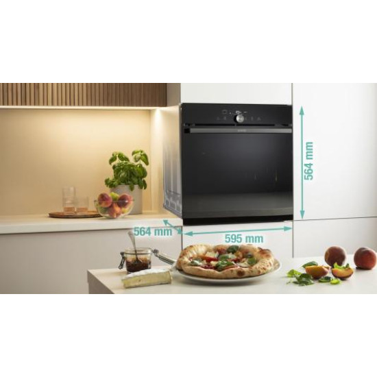 Gorenje GO66E PIZZA350C beépíthető pirolitikus sütő,77L