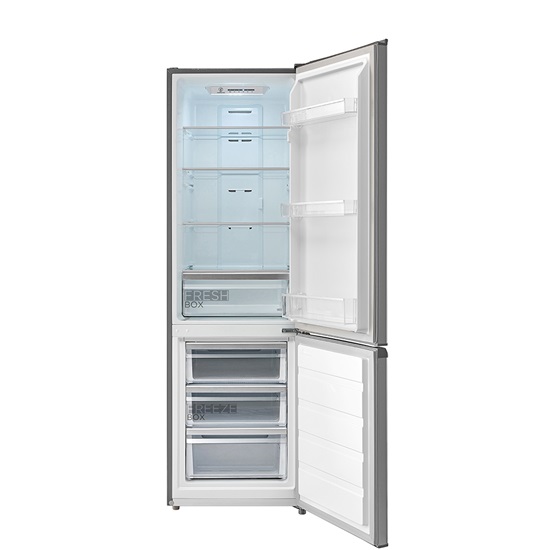 Midea MDRB380FGE02A No Frost alulfagyasztós kombinált hűtőszekrény,inox,180cm magas