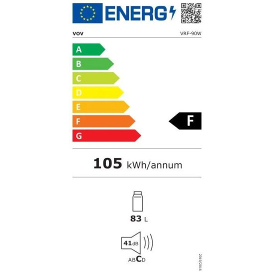 VOV VRF-90W hűtőszekrény 84 cm magas 45 cm széles 83/7 Liter  