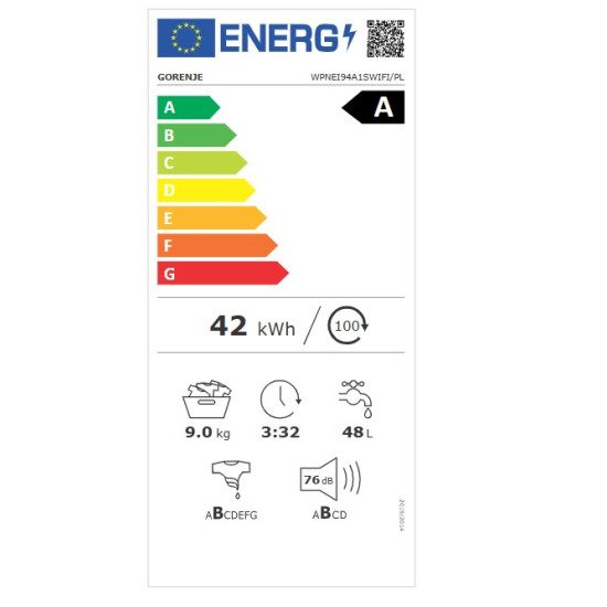 Gorenje WPNEI94A1SWIFI elöltöltős mosógép,gőzfunkció,9kg