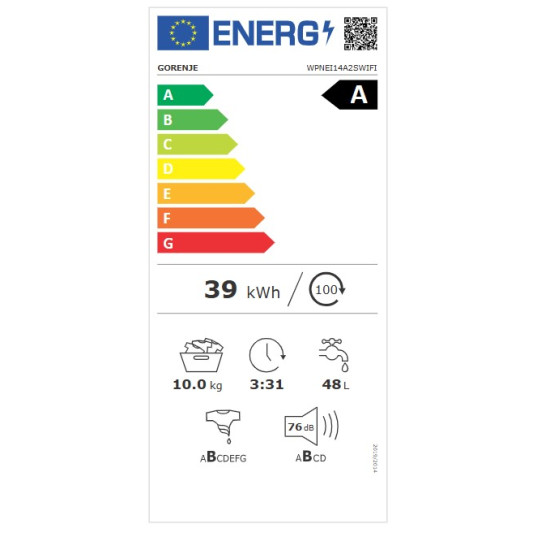 Gorenje WPNEI14A2SWIFI elöltöltős mosógép,gőzfunkció,10kg