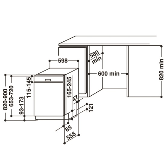 Whirlpool WBO 3T341 P X beépíthető mosogatógép,14 terítékes,inox