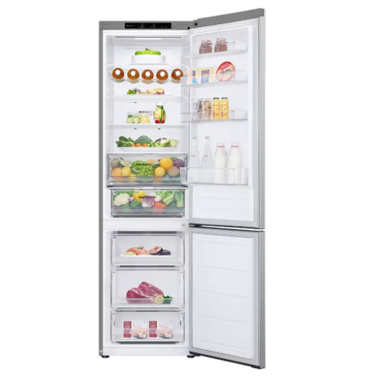 LG GBV3200CPY alulfagyasztós kombinált hűtőszekrény, 277/110L, Smart Inverter Kompresszor, hamvas matt ezüst, 59.5x67.5x203 cm 