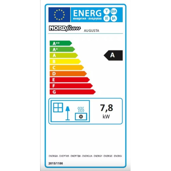 Nordflam Augusta öntvény kandalló, 7.8kW külső levegő csatlakozással