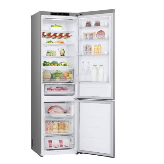 LG GBV3200CPY alulfagyasztós kombinált hűtőszekrény, 277/110L, Smart Inverter Kompresszor, hamvas matt ezüst, 59.5x67.5x203 cm 