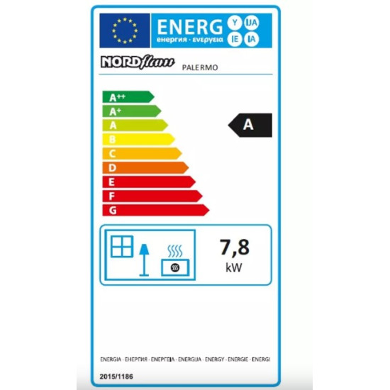 Nordflam Palermo öntvény kandalló,7.8kW külső levegő csatlakozóval 