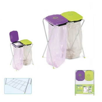 Casabriko 51145 szemetes zsák tartó, szeméttároló 2 tartályos EKO CON GRIGLIA