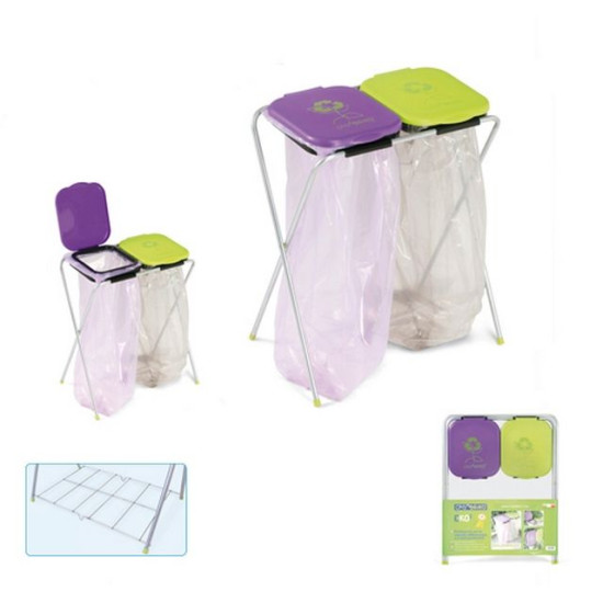 Casabriko 51145 szemetes zsák tartó, szeméttároló 2 tartályos EKO CON GRIGLIA