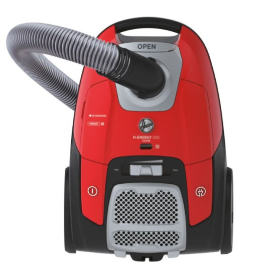 Hoover HE510HM 011 porzsákos porszívó, piros/fekete szín, 700W