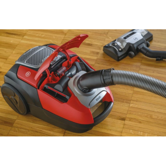 Hoover HE510HM 011 porzsákos porszívó, piros/fekete szín, 700W