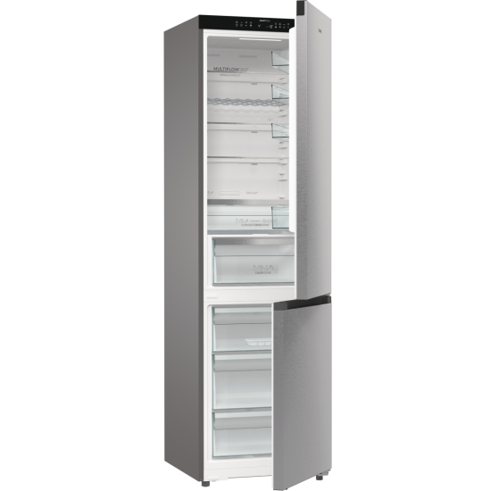 Gorenje NRB620C6X4WFE No Frost Plus alulfagyasztós kombinált hűtőszekrény, inverteres kompresszor, WIFI, 283/130L, 59.5x65.8x203 cm, inox 