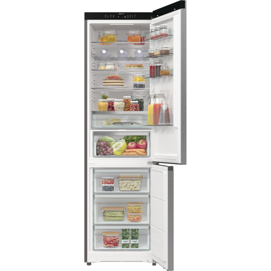 Gorenje NRB620C6X4WFE No Frost Plus alulfagyasztós kombinált hűtőszekrény, inverteres kompresszor, WIFI, 283/130L, 59.5x65.8x203 cm, inox 