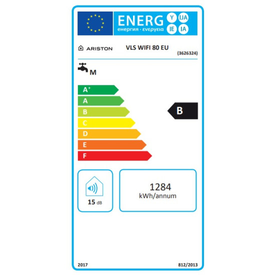 Ariston VELIS WIFI 80 forróvíztároló, bojler Wifi,80L,50.6x27.5x106.6cm 