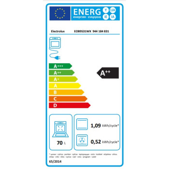 Electrolux EOB9S31WX beépíthető sütő, 70L, WIFI, maghőmérő, 59.5x56.7x59.4 cm , inox 
