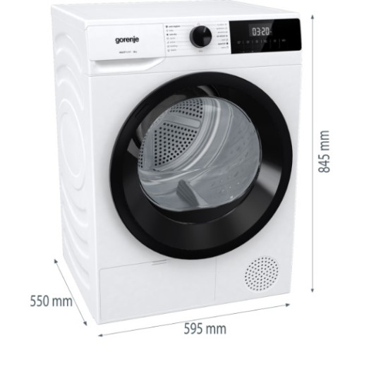 Gorenje DHNE82 hőszivattyús szárítógép,8kg,59.5x55x84.5cm 