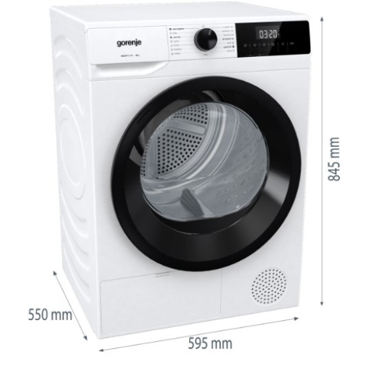 Gorenje DHNE83 hőszivattyús szárítógép,8kg,inverter motor,59.5x55x84.5cm