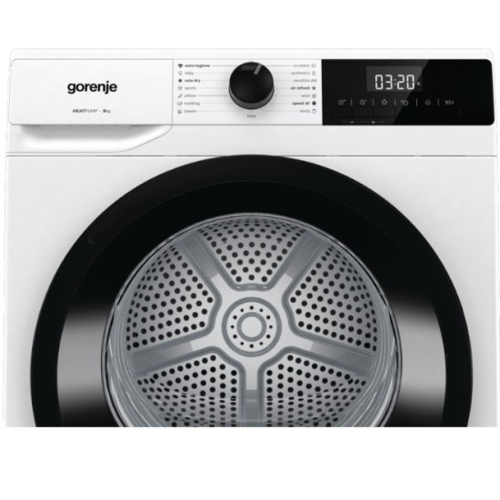 Gorenje DHNE83 hőszivattyús szárítógép,8kg,inverter motor,59.5x55x84.5cm