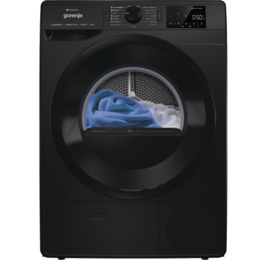 Gorenje DPNE82GNLWIFI/B hőszivattyús szárítógép, 8kg, Wifi,  60x62.5x85cm, fekete szín