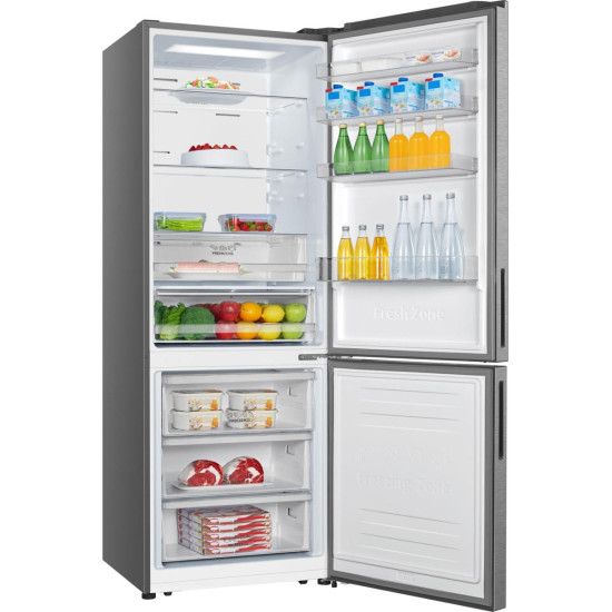 Gorenje NRK720EAXL4 No Frost Plus alulfagyasztós kombinált hűtőszekrény, inverteres kompresszor, 345/150L, szürke, 70.4x69.4x200 cm