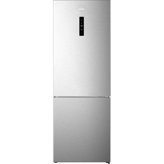 Gorenje NRK720EAXL4 No Frost Plus alulfagyasztós kombinált hűtőszekrény, inverteres kompresszor, 345/150L, szürke, 70.4x69.4x200 cm