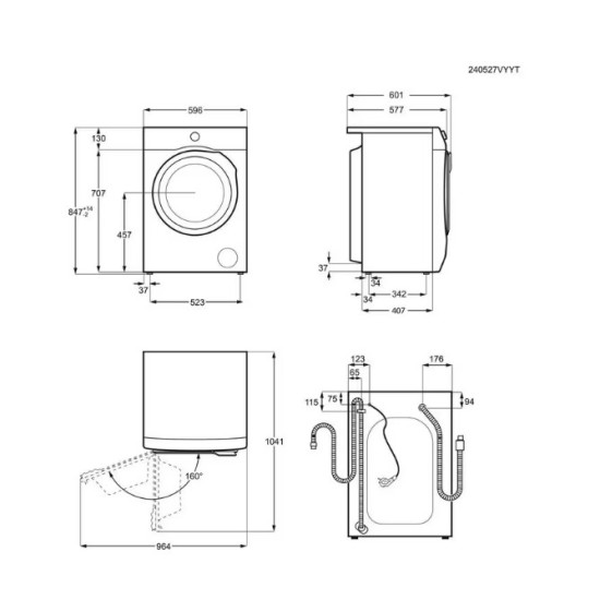 Electrolux EW7F248AS elöltöltős mosógép, gőz, ökoinverter motor, 8kg, 59.6x60.1x84.7 cm