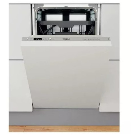 Whirlpool WSBC 3M27 X beépíthető keskeny mosogatógép,10 teríték,45x55.5x82cm,inox