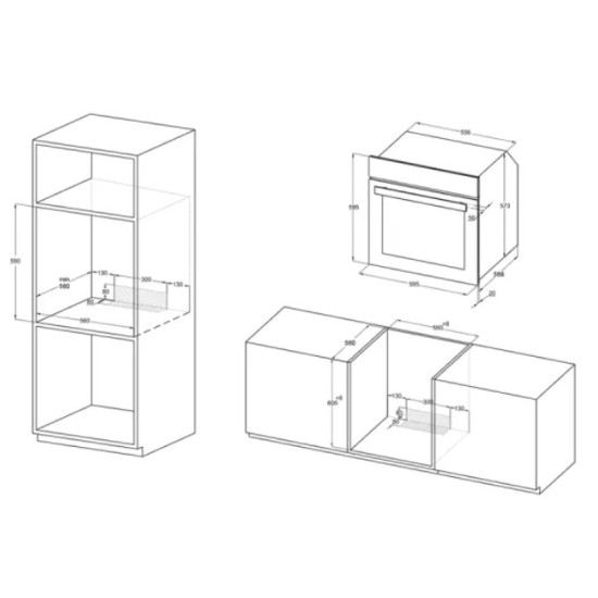 MPM MPM-63-BO-25 fekete beépíthető sütő, 76L, gőztisztitás, 7 Sütési mód, sütőkocsi MPM63BO25