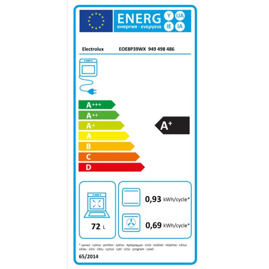 Electrolux EOE8P39WX beépíthető hőlégkeveréses sütő, 72L, WIFI, 59.6x56.9x59.4 cm, inox 