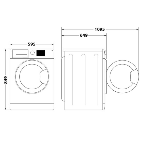 Indesit YT M11 83K RX EU hőszivattyús szárítógép, 8kg, inverter motor, 59.5x64.9x84.9cm, YTM1183KRXEU