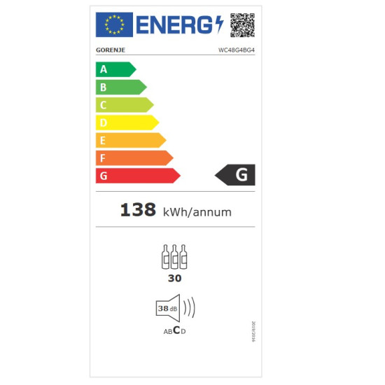 Gorenje WC48G4BG4 borhűtő,30 palackos,47.5x44.8x84.2cm