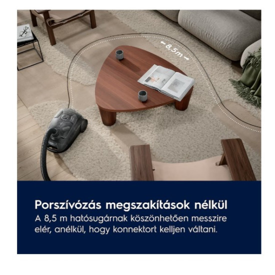 Electrolux EB51A3WB porzsákos porszívó, dió barna, 750W. mini turbó fej