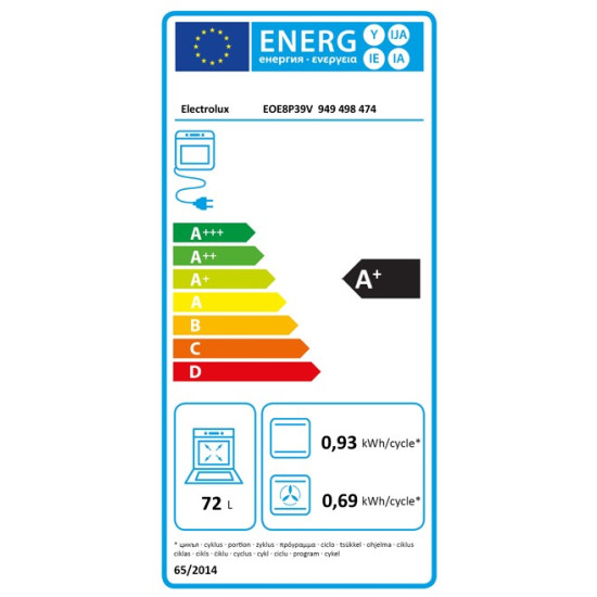 Electrolux EOE8P39V beépíthető hőlégkeveréses sütő, 72L, 59.6x56.9x59.4 cm, fehér 