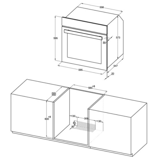 MPM MPM-63-BO-27 fekete beépíthető sütő,75L,MPM63BO27