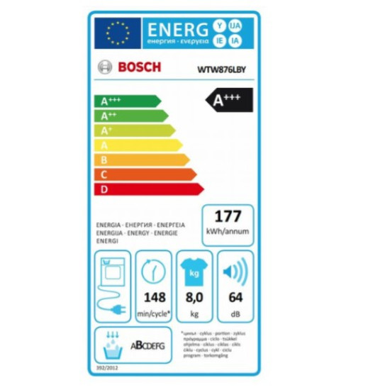 Bosch WTW876LBY hőszivattyús szárítógép, 8kg, 59.7x65.2x84.2 cm 