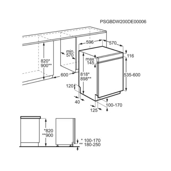 AEG FEE72910ZM AirDry beépíthető mosogatógép,14 teríték,59.6x57.5x81.8cm