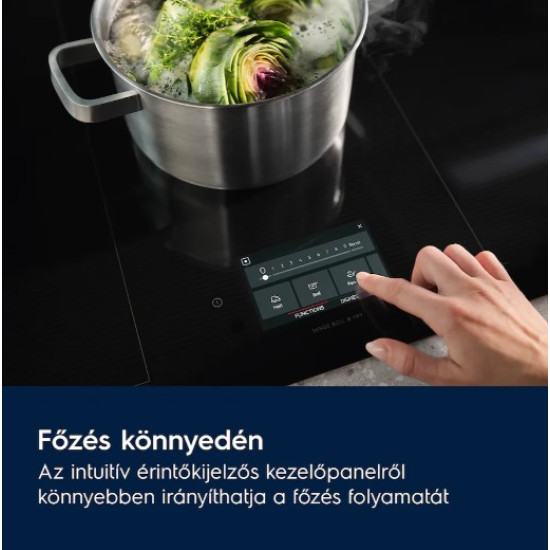 Electrolux EIV84550 beépíthető indukciós kerámialap, Bridge összekapcsolható főzőzónával, fekete, 78x52x4.4 cm 