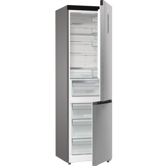 Gorenje NRB620C61X4WFE No Frost Plus alulfagyasztós kombinált hűtőszekrény, 283/130L, WIFI, inverteres kompresszor, 59.5x65.8x203 cm, inox 