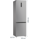 Gorenje NRB620C61X4WFE No Frost Plus alulfagyasztós kombinált hűtőszekrény, 283/130L, WIFI, inverteres kompresszor, 59.5x65.8x203 cm, inox 