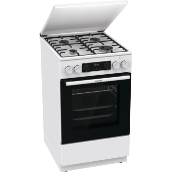 Gorenje GK5C64WH kombinált tűzhely, 70 l, AirFry, hőlégbefúvás, digitális programóra, kihúzható teleszkópos sínpárral, fém dísztető, lassú sütőajtó záródás, 50x59.4x85 cm