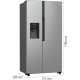 Gorenje NRR9185ESXL No Frost Plus side by side hűtőszekrény,376/190L,inverter kompresszor,91.5x69.8x178.6cm,texturált szürke metál szín 