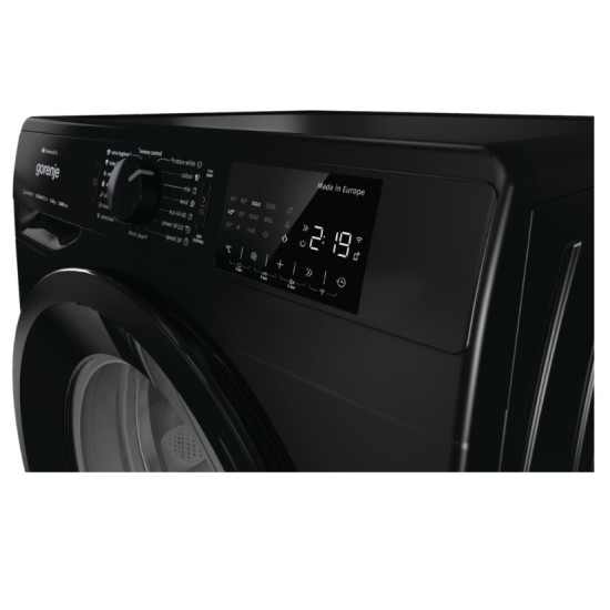 Gorenje WPNEI84A1SW/B elöltöltős mosógép, 8kg, inverter motor, Wifi, gőzfunkció, 60x54.5x85cm, fekete