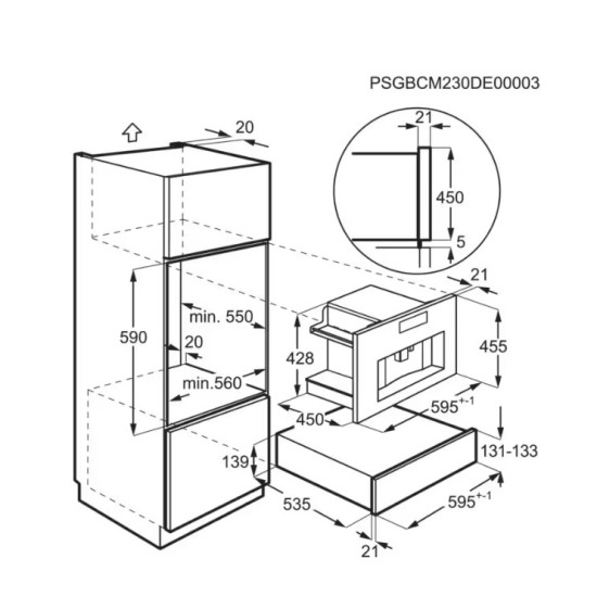 Electrolux KBC85Z beépíthető kávéfőző, 59.5x45x45.5 cm, fekete 