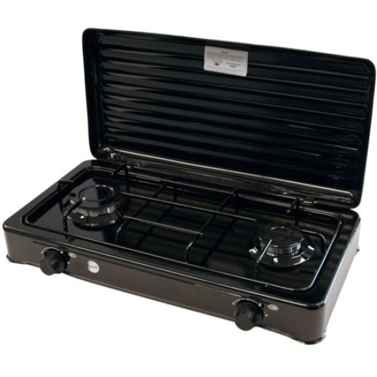 MPM SMILE-KN-02/1KB dupla gázfőzőlap gázrezsó fekete