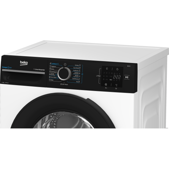 Beko BM3WFSU39413WPBB1 elöltöltős mosógép, 9kg, gőz, inverter motor, 60x54.6x84.5 cm 