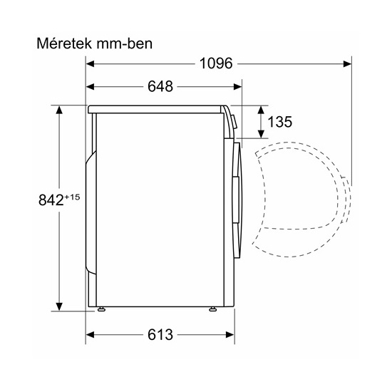 Bosch WQG245D4BY hőszivattyús szárítógép,9kg,59.8x61.3x84.2cm