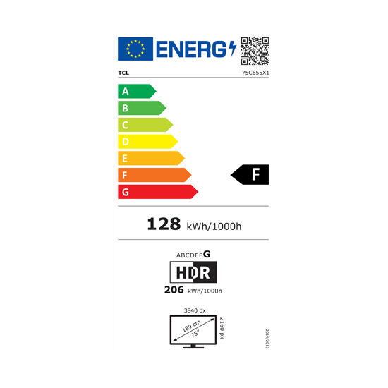 TCL 75C655 QLED PRO 4K HDR PRO Google Smart TV,75",190.5cm 