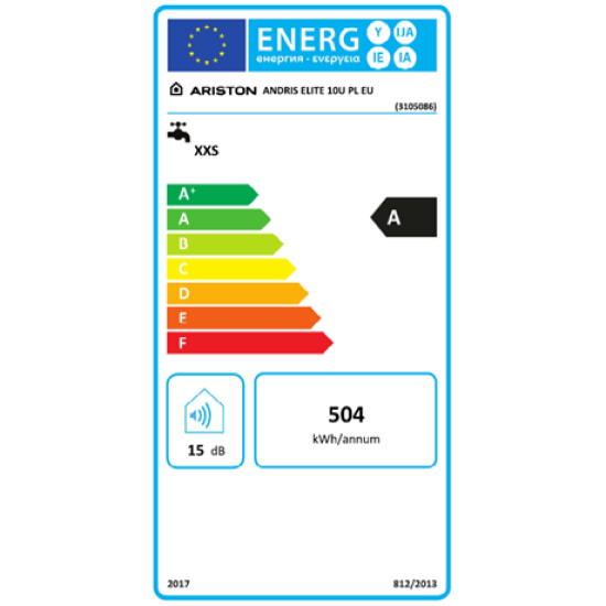 Ariston ANDRIS ELITE 10U/5 EU mosogató fölé helyezhető forróvíztároló,10L,1200W