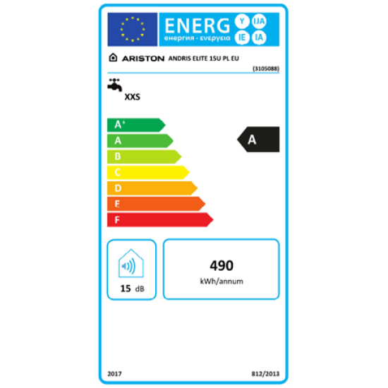 Ariston ANDRIS ELITE 15U/5 EU mosogató fölé helyezhető forróvíztároló,15L,1200W