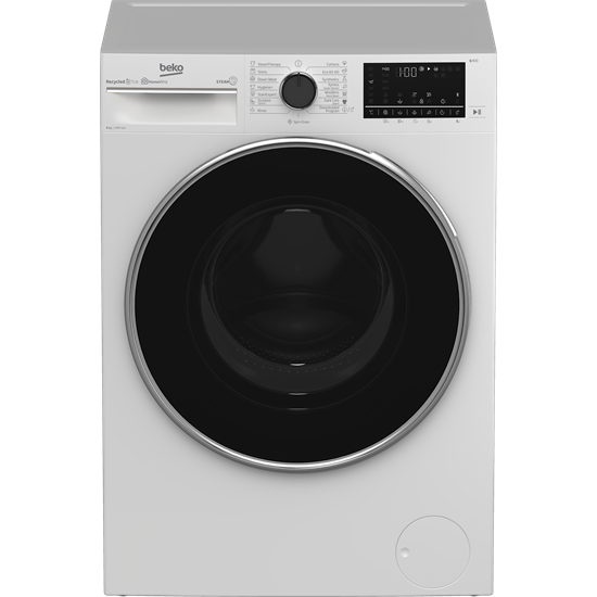 Beko B3WFU584110W elöltöltős mosógép,8kg,ProSmart™ inverteres motor,Wifi,gőzfunkció,60x55x84.5cm