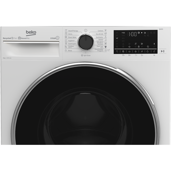 Beko B3WFU584110W elöltöltős mosógép,8kg,ProSmart™ inverteres motor,Wifi,gőzfunkció,60x55x84.5cm